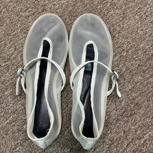 Mango White Mesh Flats